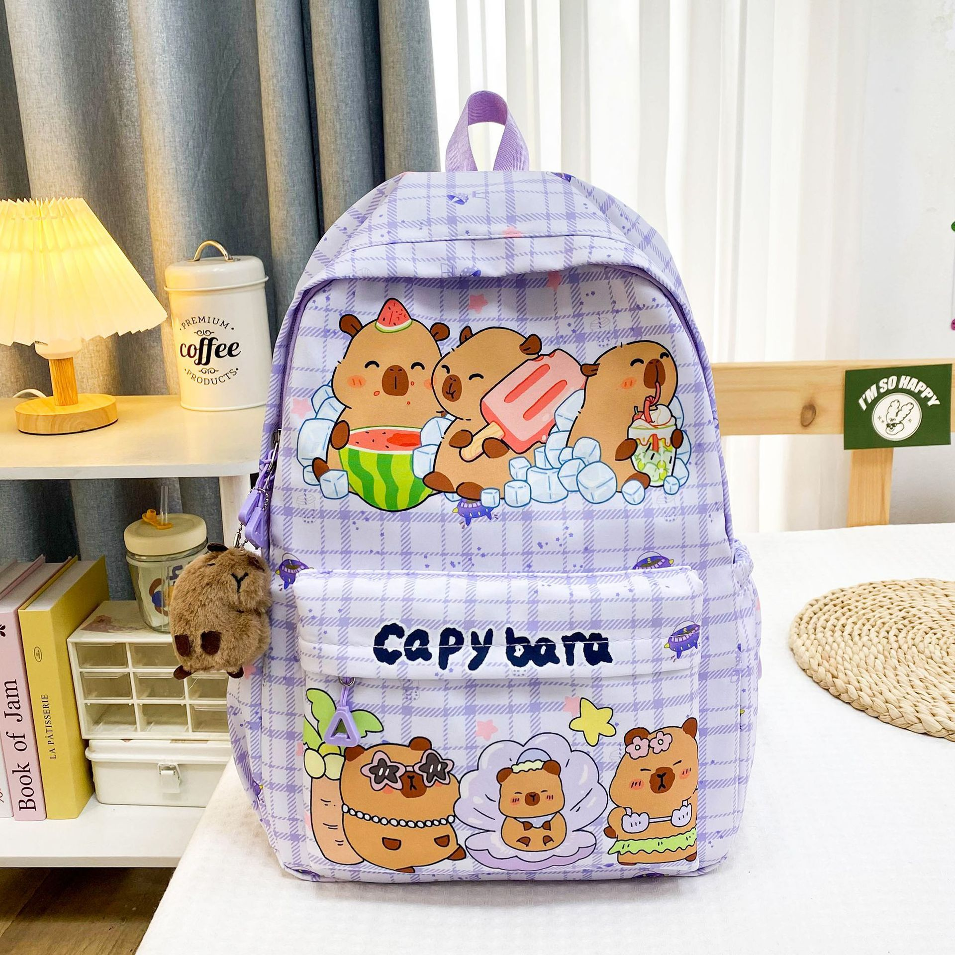 Capybara School Backpack For Girls In Primary And Middle School