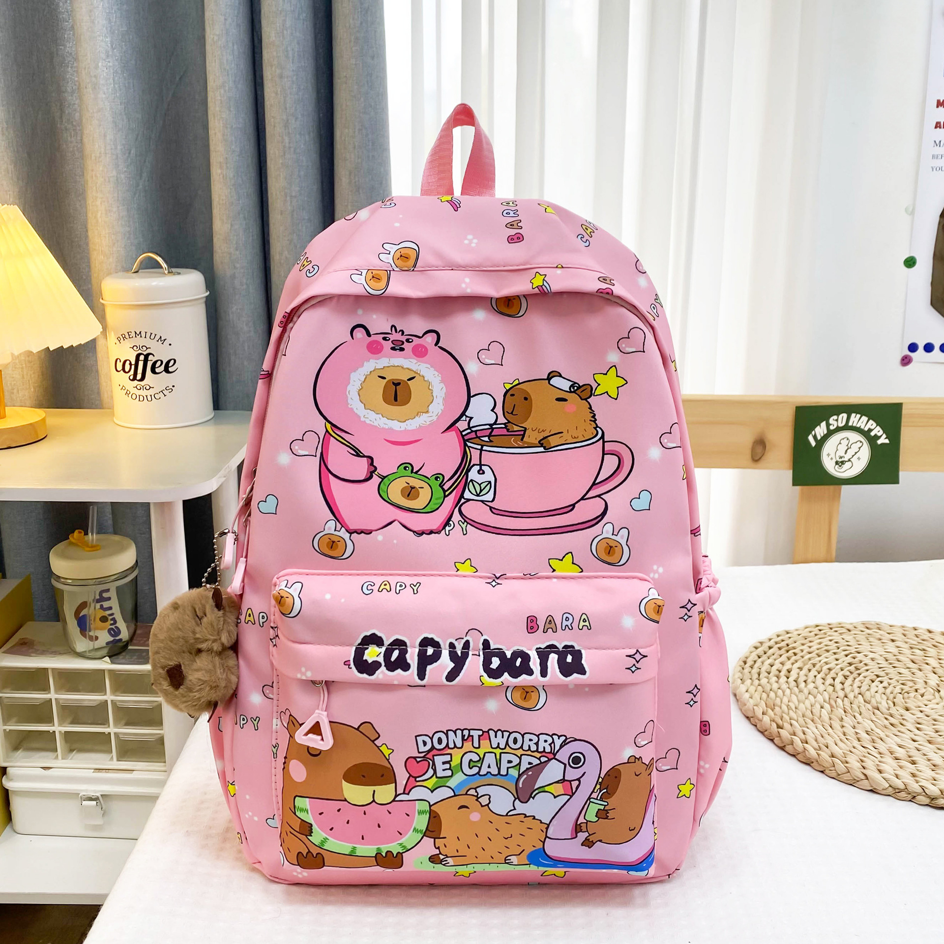 Capybara School Backpack For Girls In Primary And Middle School