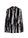 Mens Relaxed Edgy Shirt With A Water-wave Texture And A Flowing Drape