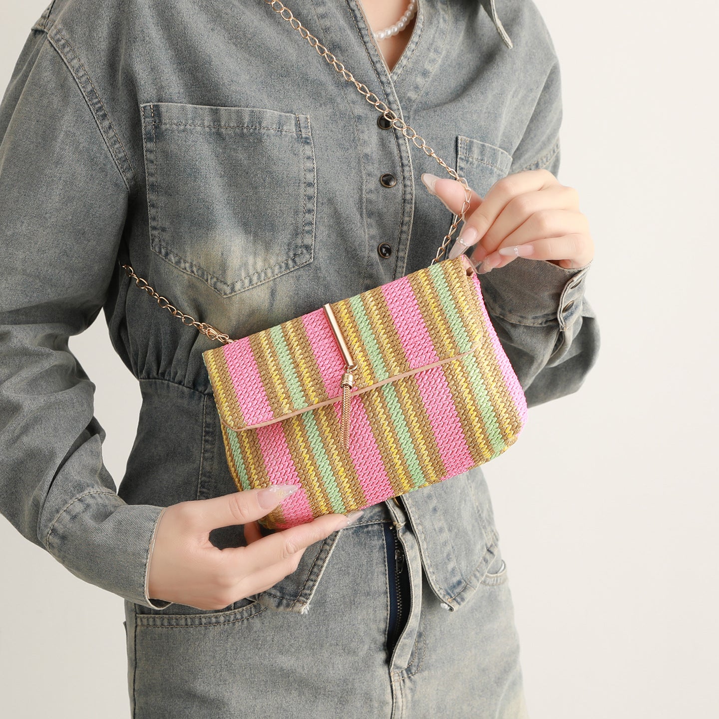Women's Cross-body Bag Korean Style Trendy Straw