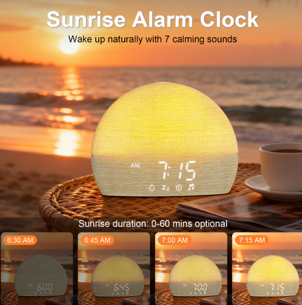 Simulated Sunrise Wake-Up Light Alarm Clock