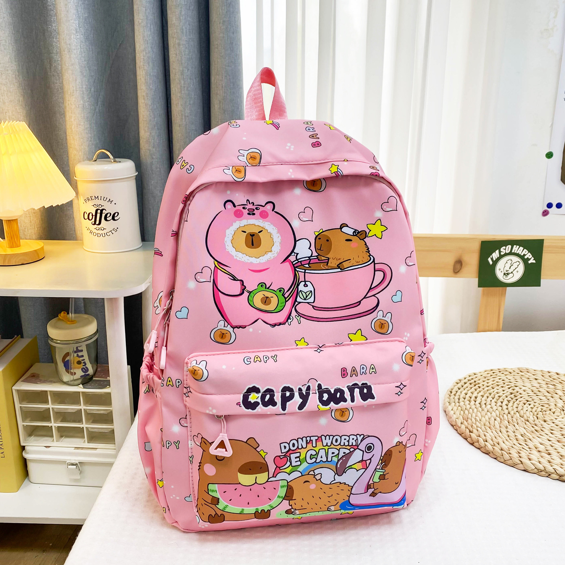 Capybara School Backpack For Girls In Primary And Middle School