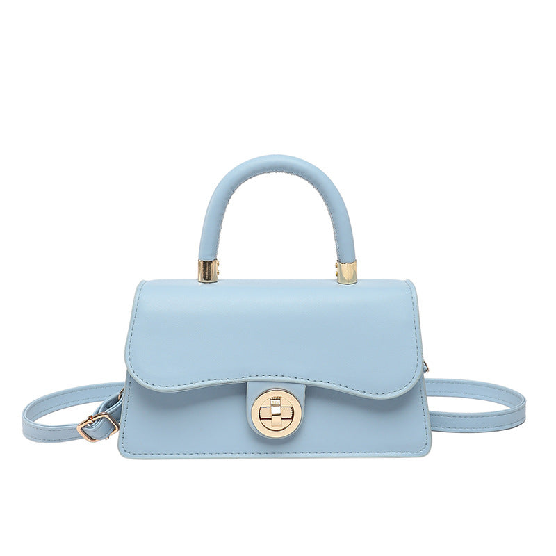 Luxury Solid-Colored Crossbody Bag With Lock Closure