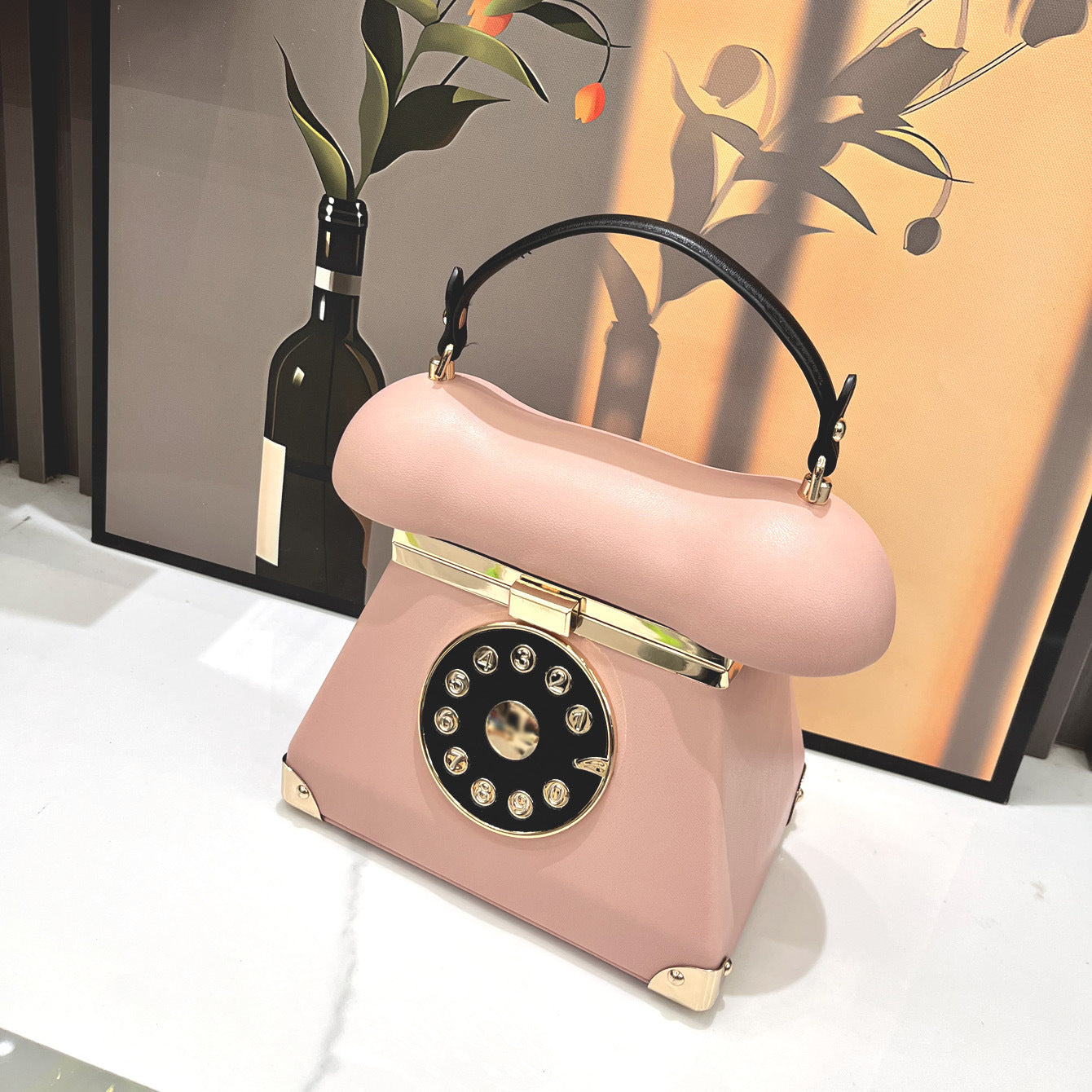 Women's Fashion Landline Phone-shaped Handbag